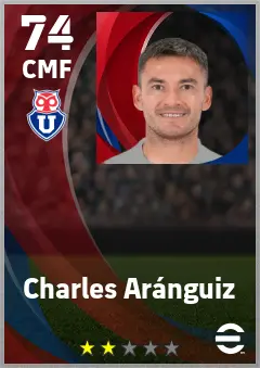 Charles Aranguiz eFootball 2026 player card — 74 OVR CMF