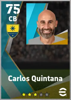 Carlos Quintana eFootball 2026 player card — 75 OVR CB