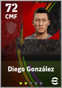 Diego Gonzalez eFootball 2026 player card — 72 OVR CMF
