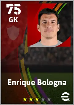 Enrique Bologna eFootball 2026 player card — 75 OVR GK