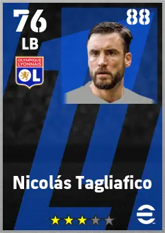 Nicolas Tagliafico eFootball 2026 player card — 76 OVR LB