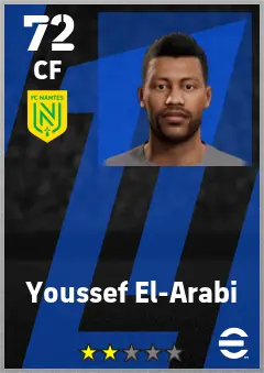 Youssef El-Arabi eFootball 2026 player card — 72 OVR CF