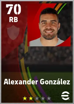 Alexander Gonzalez eFootball 2026 player card — 70 OVR RB
