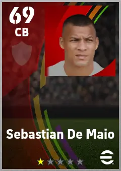 Sebastian De Maio eFootball 2026 player card — 69 OVR CB