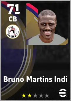 Bruno Martins Indi eFootball 2026 player card — 71 OVR CB