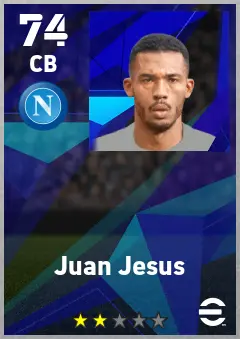 Juan Jesus eFootball 2026 player card — 74 OVR CB