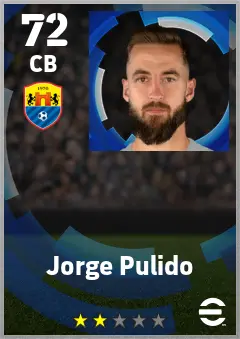 Jorge Pulido eFootball 2026 player card — 72 OVR CB