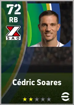 Cedric Soares eFootball 2026 player card — 72 OVR RB