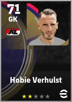 Hobie Verhulst eFootball 2026 player card — 71 OVR GK