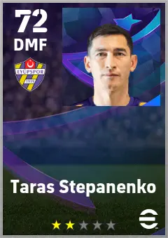 Taras Stepanenko eFootball 2026 player card — 72 OVR DMF