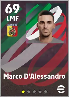 Marco D Alessandro eFootball 2026 player card — 69 OVR LMF