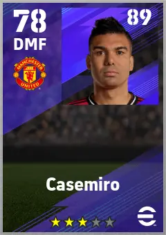 Casemiro eFootball 2026 player card — 78 OVR DMF