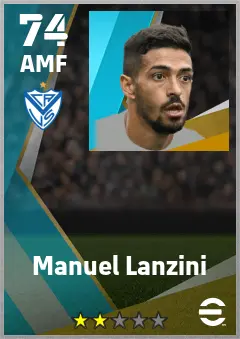 Manuel Lanzini eFootball 2026 player card — 74 OVR AMF