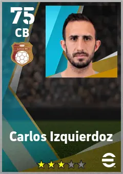 Carlos Izquierdoz eFootball 2026 player card — 75 OVR CB