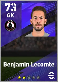 Benjamin Lecomte eFootball 2026 player card — 73 OVR GK
