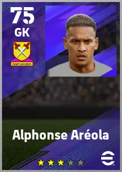 Alphonse Areola eFootball 2026 player card — 75 OVR GK