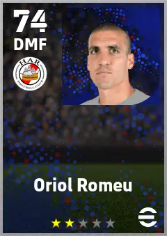 Oriol Romeu eFootball 2026 player card — 74 OVR DMF