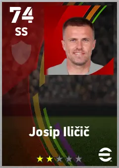 Josip Ilicic eFootball 2026 player card — 74 OVR SS