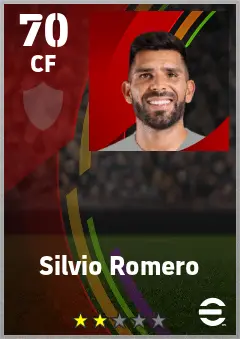 Silvio Romero eFootball 2026 player card — 70 OVR CF