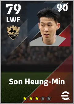 Son Heung-Min eFootball 2026 player card — 79 OVR LWF