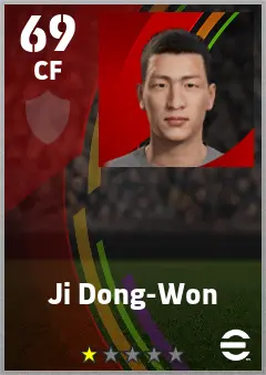 Ji Dong-Won eFootball 2026 player card — 69 OVR CF