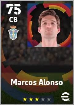 Marcos Alonso eFootball 2026 player card — 75 OVR CB