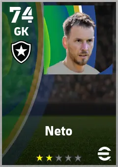 Neto eFootball 2026 player card — 74 OVR GK