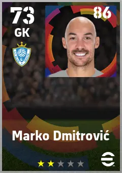 Marko Dmitrovic eFootball 2026 player card — 73 OVR GK