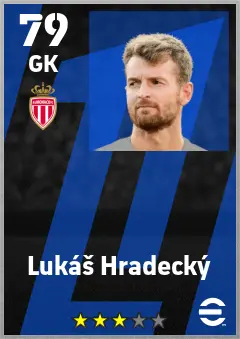 Lukas Hradecky eFootball 2026 player card — 79 OVR GK