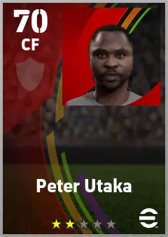 Peter Utaka eFootball 2026 player card — 70 OVR CF