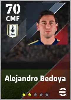 Alejandro Bedoya eFootball 2026 player card — 70 OVR CMF