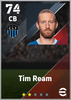 Tim Ream eFootball 2026 player card — 74 OVR CB
