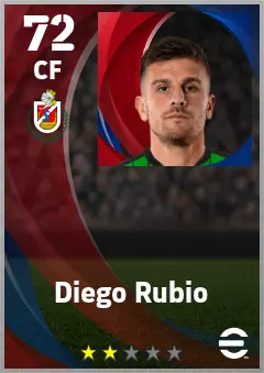 Diego Rubio eFootball 2026 player card — 72 OVR CF