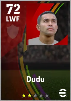 Dudu eFootball 2026 player card — 72 OVR LWF