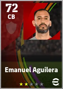 Emanuel Aguilera eFootball 2026 player card — 72 OVR CB