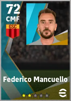 Federico Mancuello eFootball 2026 player card — 72 OVR CMF