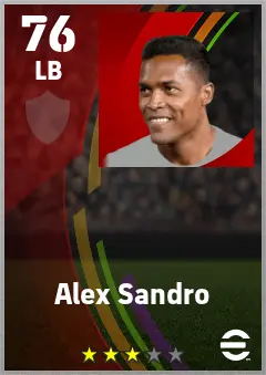 Alex Sandro eFootball 2026 player card — 76 OVR LB