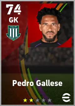 Pedro Gallese eFootball 2026 player card — 74 OVR GK