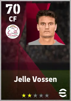 Jelle Vossen eFootball 2026 player card — 70 OVR CF