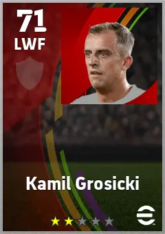 Kamil Grosicki eFootball 2026 player card — 71 OVR LWF