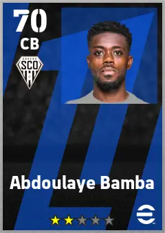 Abdoulaye Bamba eFootball 2026 player card — 70 OVR CB
