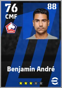 Benjamin Andre eFootball 2026 player card — 76 OVR CMF