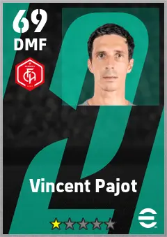 Vincent Pajot eFootball 2026 player card — 69 OVR DMF
