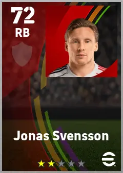 Jonas Svensson eFootball 2026 player card — 72 OVR RB