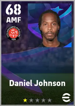 Daniel Johnson eFootball 2026 player card — 68 OVR AMF