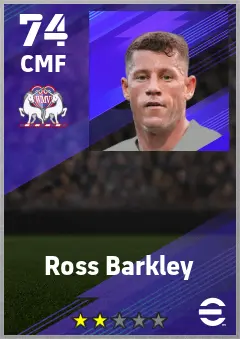 Ross Barkley eFootball 2026 player card — 74 OVR CMF