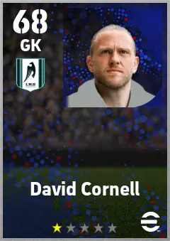 David Cornell eFootball 2026 player card — 68 OVR GK