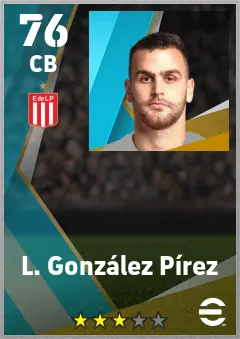 L. Gonzalez Pirez eFootball 2026 player card — 76 OVR CB
