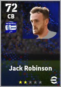 Jack Robinson eFootball 2026 player card — 72 OVR CB