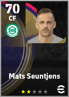 Mats Seuntjens eFootball 2026 player card — 70 OVR CF